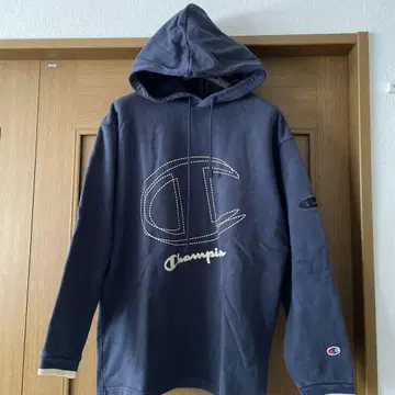 Champion 네이비 후드 부착 후드티