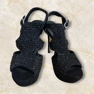 통굽 힐 블랙 BCBG 36 23cm