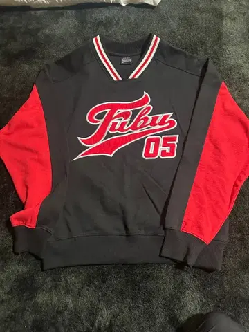 FUBU V넥 트레이닝복 XL 블랙 빨간색
