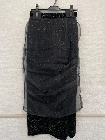 BELPER 23aw VELVET SKIRT(BLACK)