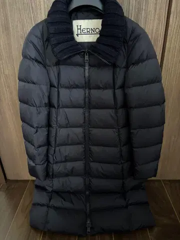 Herno 네이비 롱 다운 자켓