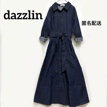 dazzlin 데님 긴팔 셔츠 롱 원피스 리본