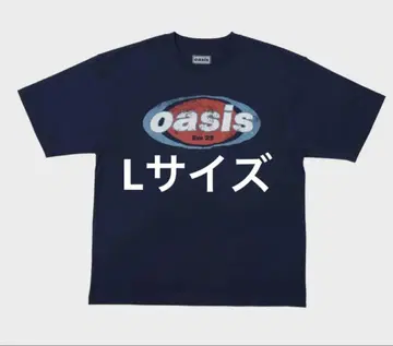 oasis 로고 프린트 T셔츠 L 사이즈 네이비