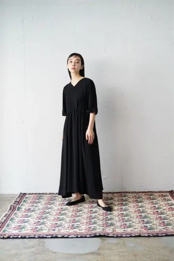 foufou THE DRESS #11 V넥 개더 원피스