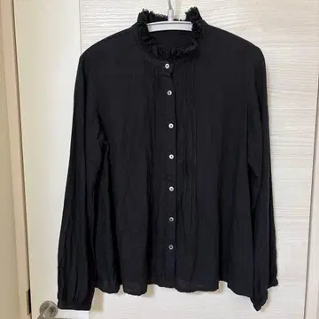 네스트로브 nest Robe 린넨 프릴 프린지 핀턱 블랙