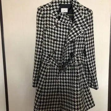 하운드 투스 패턴 트렌치코트 고품질