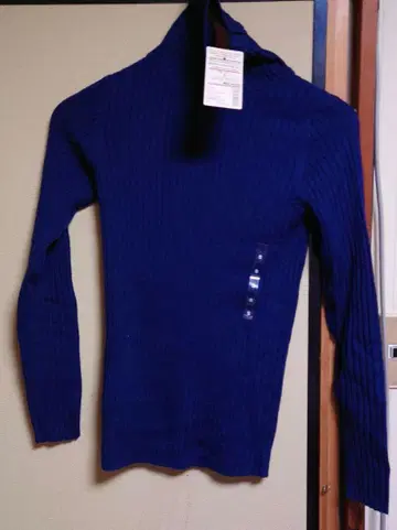 MUJI 워셔블 터틀넥 스웨터 S 블루