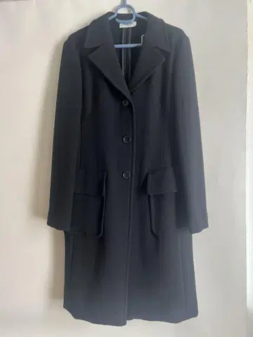 MILLE AUS 블랙 롱 코트 156-162cm 안감 없음