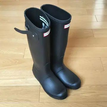 HUNTER 블랙 롱 부츠 UK4