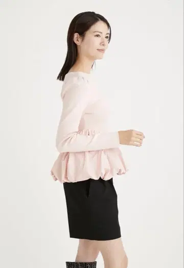 셀포드 벌룬 페플럼 니트 풀오버 핑크 맥피 이에나