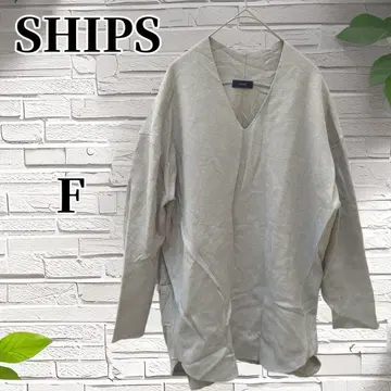 SHIPS 상의 7부 소매 그레이 V넥 F 사이즈 여성용