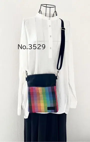 레인보우 컬러 작고 귀여운 숄더백 스마트폰 파우치 akaneko