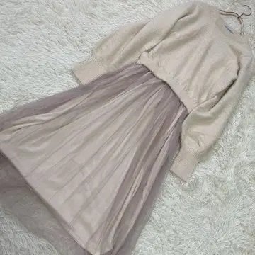 [ 새상품급 ] MICOAMERI 샤기 니트 원피스 베이지 F 오샤레