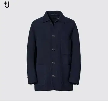 UNIQLO +J 울 블렌드 오버 사이즈 셔츠 자켓 S 네이비