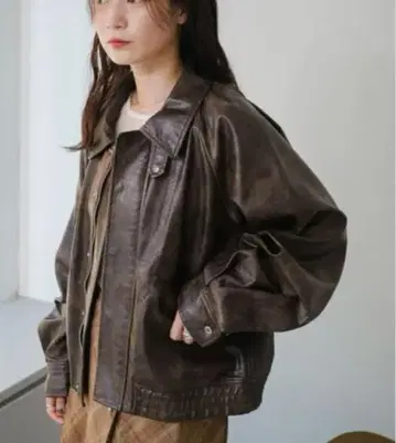 인조 가죽 블루종