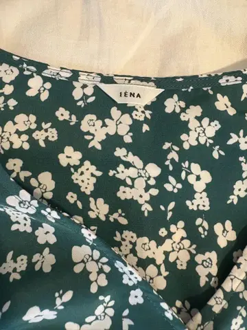 IENA 꽃무늬 7부 소매 셔츠 그린