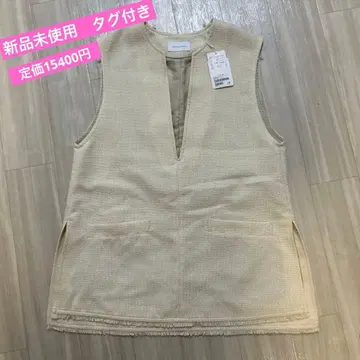 유나이티드 애로우즈 트위드 화이트 베스트 시치고산 축하
