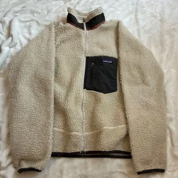 patagonia 플리스 자켓 남성용 S 크림색
