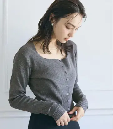 coca 스퀘어 가디건 그레이/블랙 새상품 2세트