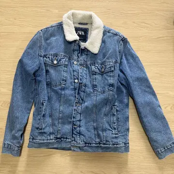 ZARA 데님 보아 자켓 블루