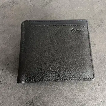 Cortina 천연 가죽 블랙 접이식 지갑
