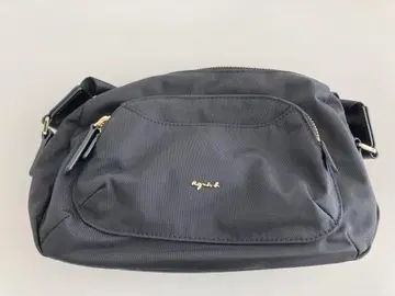 agnes b 블랙 나일론 숄더백
