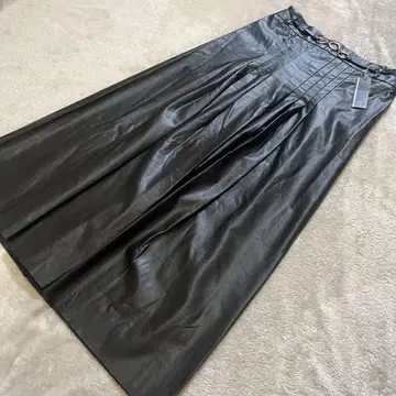 가격 인하했습니다 미사용 새상품 FENNEL 에코 가죽 롱 스커트 블랙