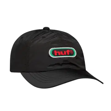 huf 로고 자수 블랙 캡 폴리에스테르