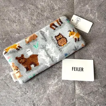 FEILER 플랫 파우치 윈터 애니멀즈 실버 그레이 WEB 한정판