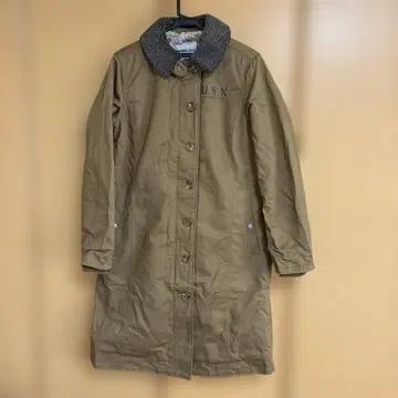 베이지 플리스 안쪽 롱 코트