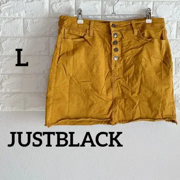 [ JUSTBLACK ] L 데님 미니 스커트 머스타드
