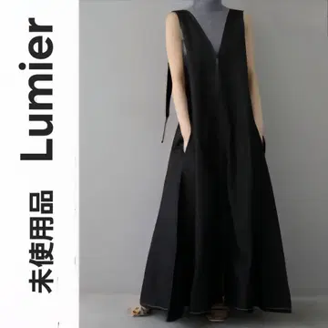 미사용 택 포함 Lumier 류미에 지퍼 플레어 데님 원피스