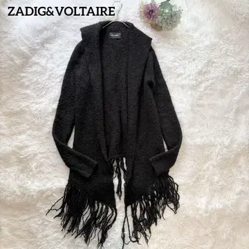 [ ZADIG&VOLTAIRE ] 프린지 모헤어 롱 가디건 니트 코트