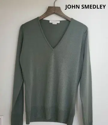 JOHN SMEDLEY 카키 S 사이즈 V넥