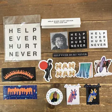 후지이 카제 스티커 씰 HELP EVER HURT NEVER