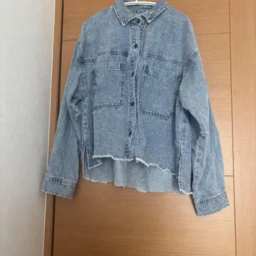 GOOD 데님 크롭 셔츠 라이트 블루 프리 사이즈