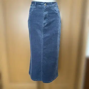 [세탁 가능] 23구 DENIM 벨벳 스트레치 A 라인 스커트 38