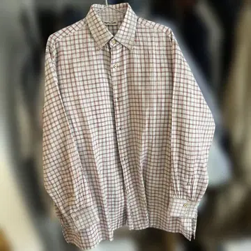 MAATEE&SONS GUPTA 블루 브라운 오버 체크 셔츠