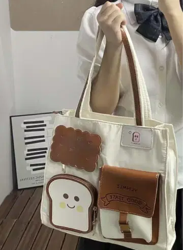 식빵과 쿠키 디자인 토트백