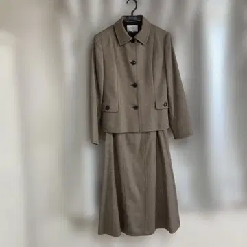 베이지 울 혼방 수트 세트