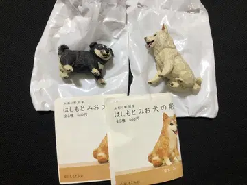 하시모토 미오 개의 조각 시바견(아기)_블랙 시바견_화이트