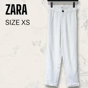 ZARA 하이웨스트 테이퍼드 팬츠 화이트 루즈핏 여성용