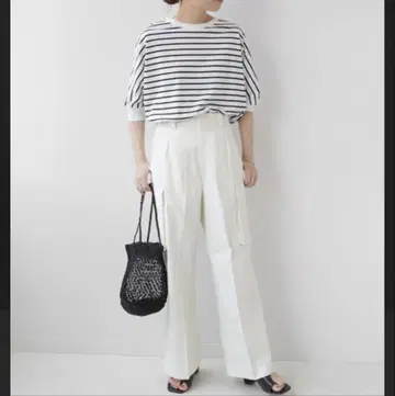 아이보리 카고 팬츠 하이웨스트