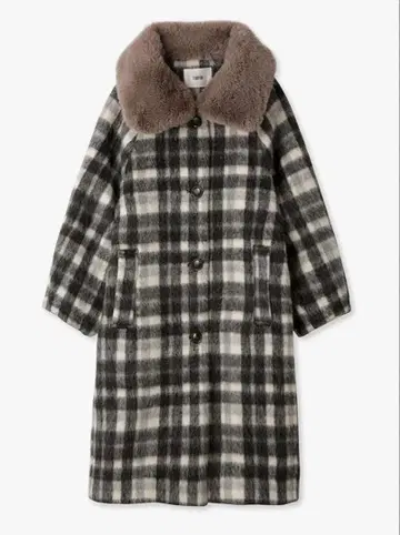 furfur 샤기 체크 코트