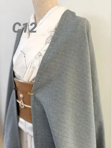 C-12 얇은 겉옷 그레이 모몽가 코트 긴 겉옷 모몽가 코트