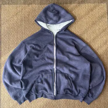 50s 지퍼 후드티  선페이드 vintage 한손톱 안쪽 기모