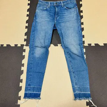 데님 블루 스키니진 프린지 밑단 721