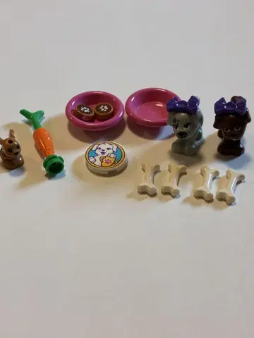 LEGO 레고 프렌즈 묶음 판매 개 토끼 도그 푸드 뼈 당근