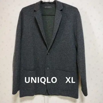 유니클로 니트 자켓 XL 다크 그레이 모 50%