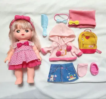 멜짱 묶음 판매 인형 세트 핑크 후드티